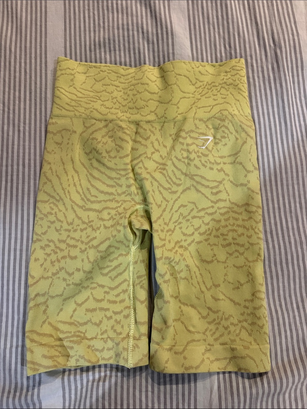 Women’s Gymshark Yellow Patterned Seamless Bike Shorts